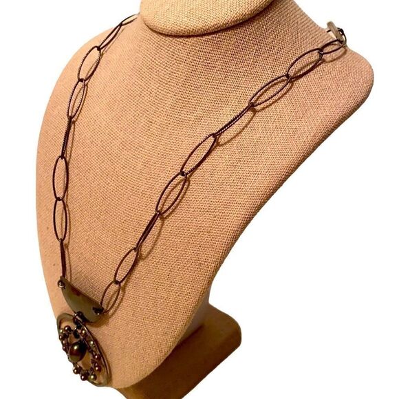 Beautiful Large Link Sterling Silver & Black Pearl Necklace. - Picture 2 of 4